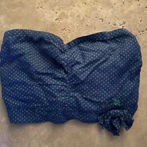 Abercrombie & Fitch Blue Polka Dot Crop Top